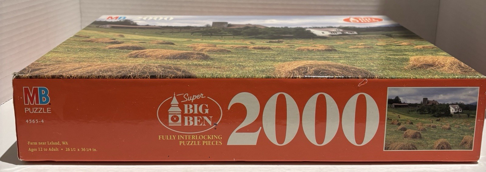 Sealed Rare Vintage 1992 MB Super Big Ben 2000 Piece Puzzle Farm In WA USA_1 Sealed Rare Vintage 1992 MB Super Big Ben 2000 Piece Puzzle Farm In WA USA