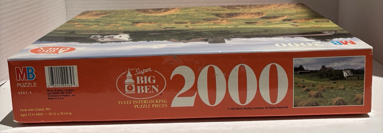 Sealed Rare Vintage 1992 MB Super Big Ben 2000 Piece Puzzle Farm In WA USA_2 Sealed Rare Vintage 1992 MB Super Big Ben 2000 Piece Puzzle Farm In WA USA