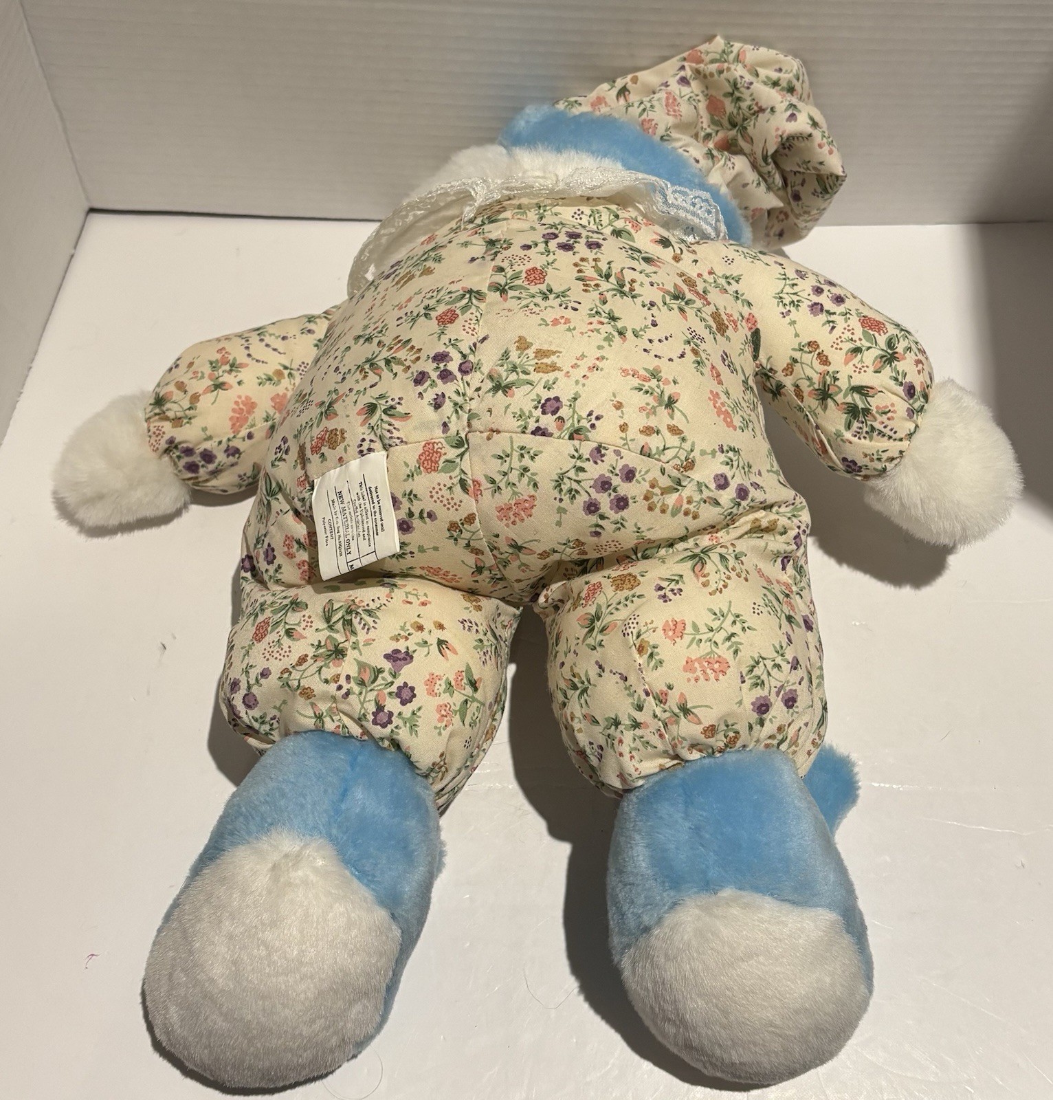 Vintage 1990’s Interpur Bedtime Bear PJ’s & Blue Bunny Slippers Plush Toy Retro_2 Vintage 1990’s Interpur Bedtime Bear PJ’s & Blue Bunny Slippers Plush Toy Retro