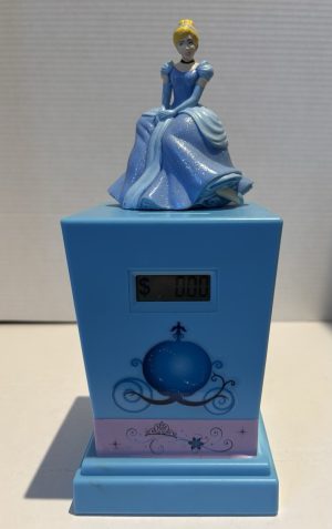 Vintage Disney Cinderella Digital Coin Counting Bank Piggy Bank Pumpkin Carriage