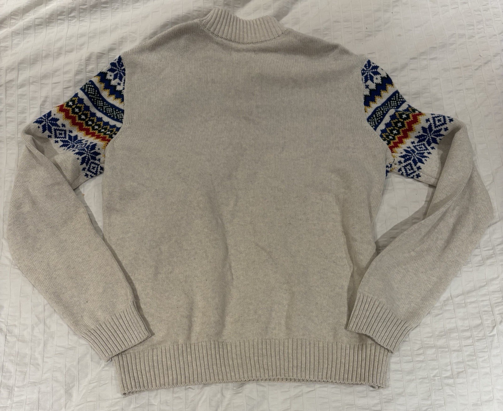 New Chaps Ralph Lauren Fair Isle Nordic Knit Quarter Button Sweater Men's Sz Med_4 New Chaps Ralph Lauren Fair Isle Nordic Knit Quarter Button Sweater Men's Sz Med