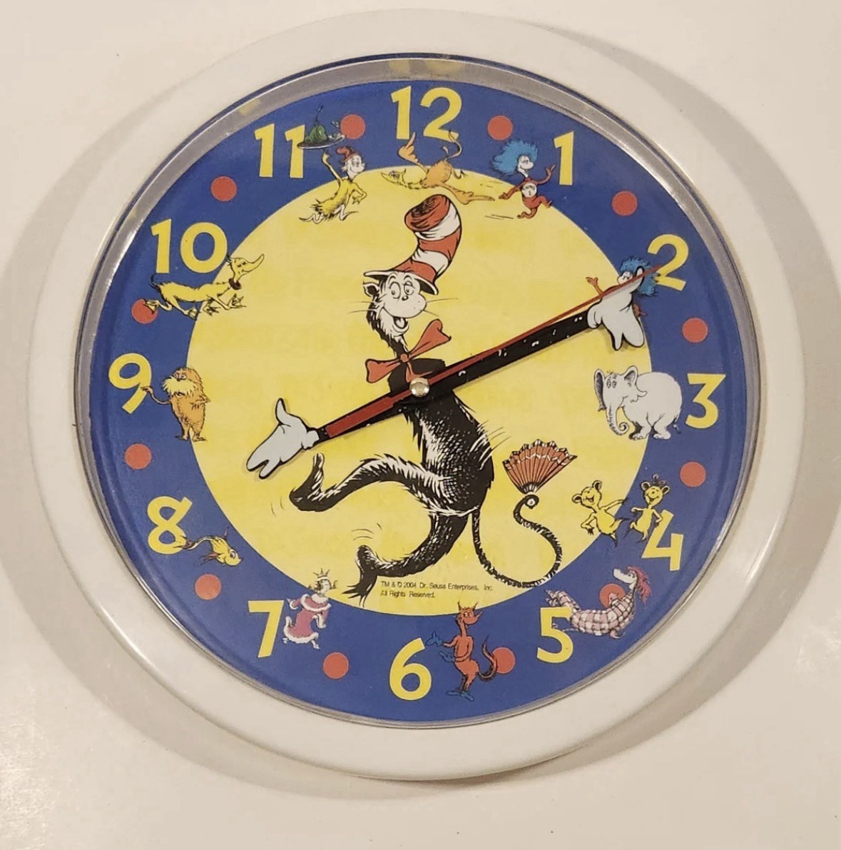 Dr Seuss Clock “Cat In The Hat & Friends” Wall Clock Vintage 2006 Rare_0 Dr Seuss Clock “Cat In The Hat & Friends” Wall Clock Vintage 2006 Rare