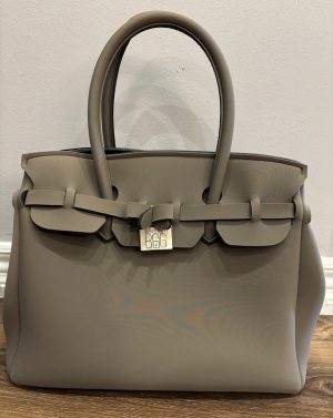 SAVE MY BAG Handbag -- Miss Plus Grey Taupe 13” VGUC