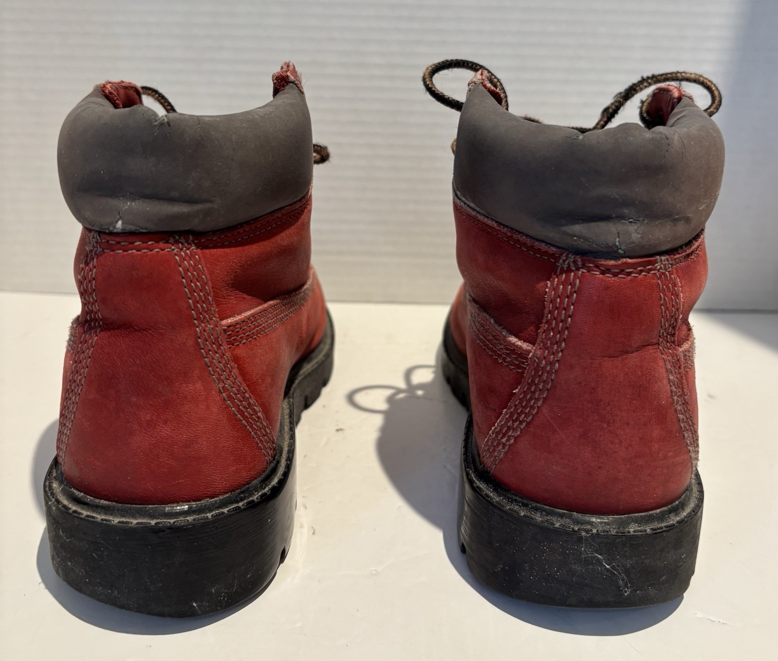 Timberland Kids Hiking Boots Red Leather Waterproof Size 4 GUC_3 Timberland Kids Hiking Boots Red Leather Waterproof Size 4 GUC