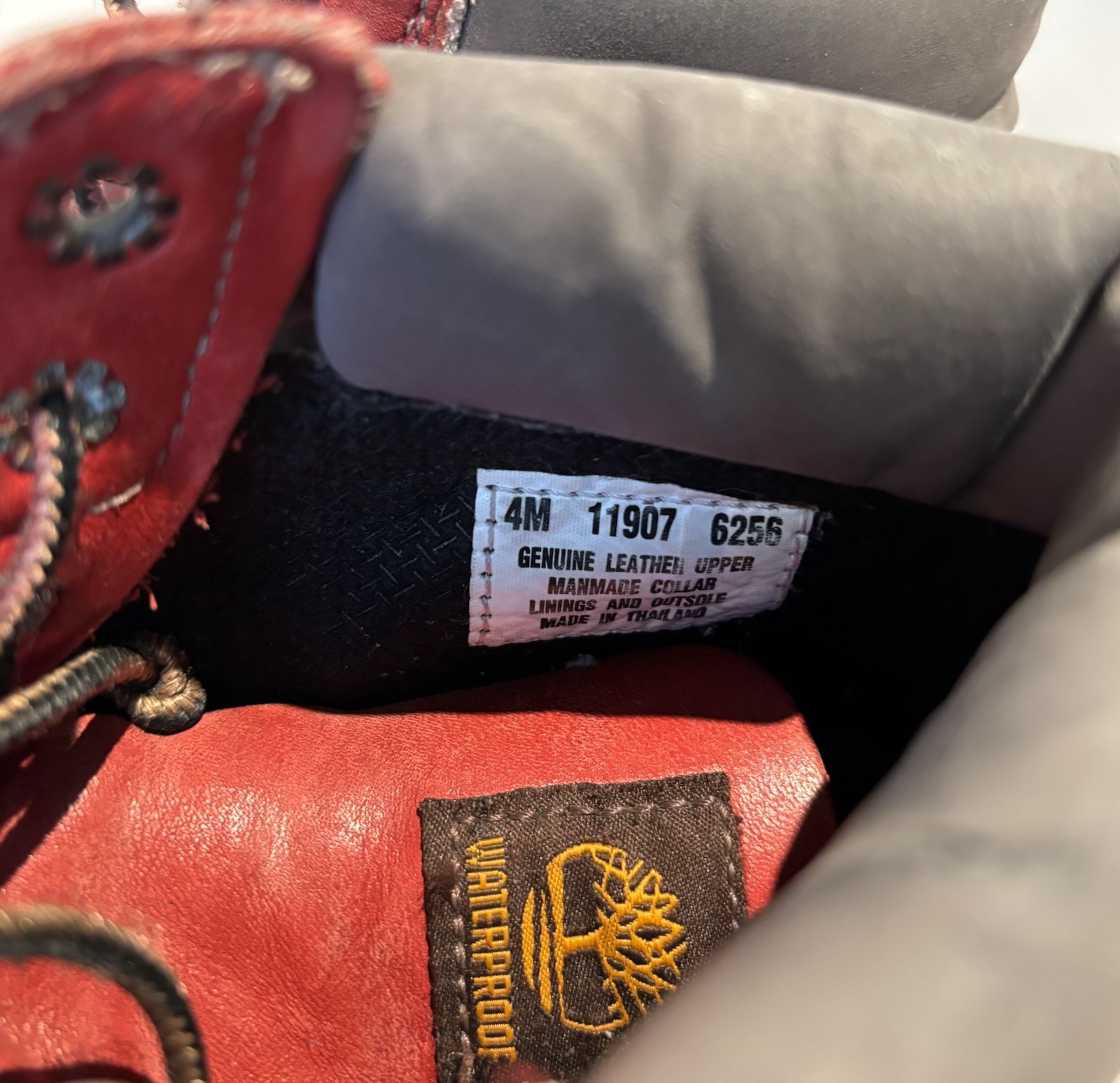Timberland Kids Hiking Boots Red Leather Waterproof Size 4 GUC_4 Timberland Kids Hiking Boots Red Leather Waterproof Size 4 GUC