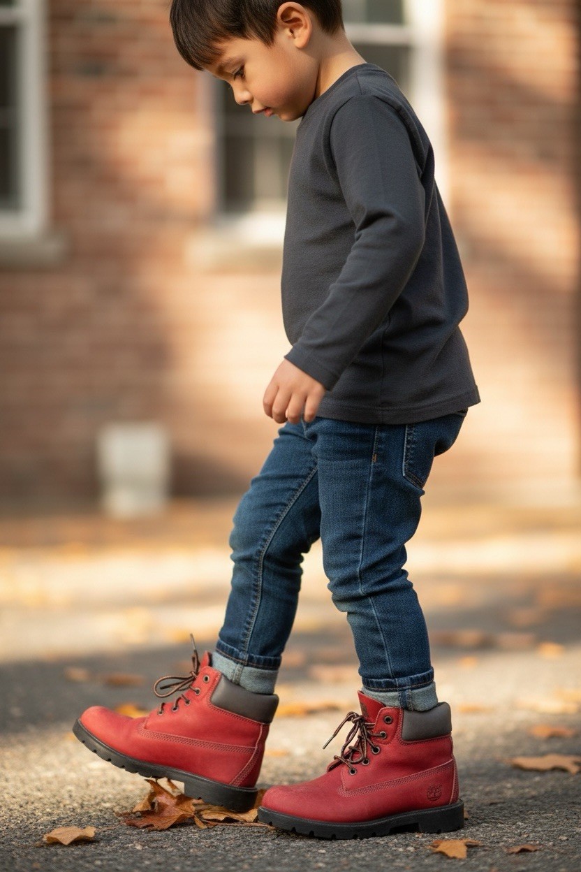 Timberland Kids Hiking Boots Red Leather Waterproof Size 4 GUC_7 Timberland Kids Hiking Boots Red Leather Waterproof Size 4 GUC
