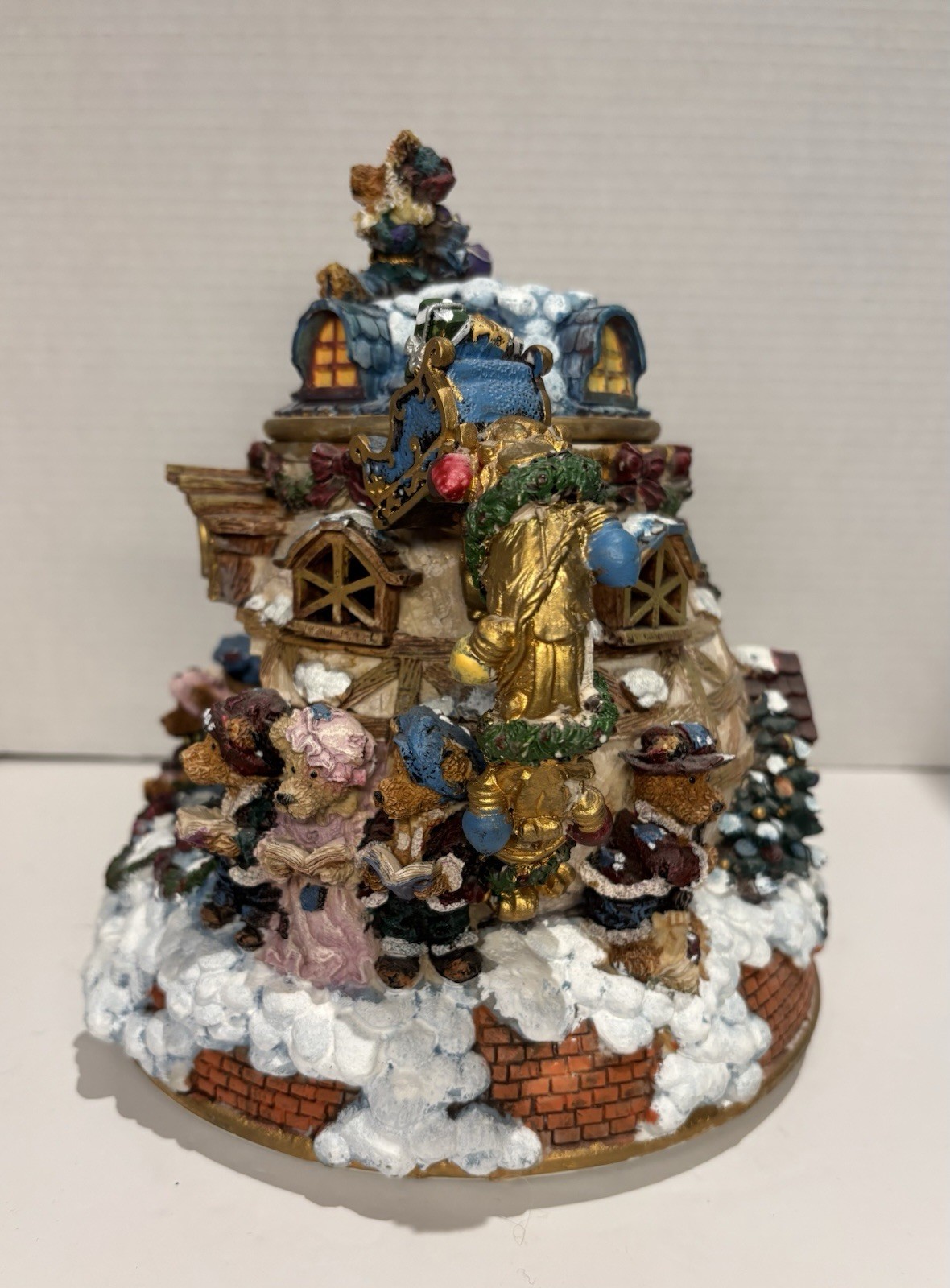 Boyd's Bears Silent Night Musical Light Teapot Figure Christmas Music Box Spins_2 Boyd's Bears Silent Night Musical Light Teapot Figure Christmas Music Box Spins