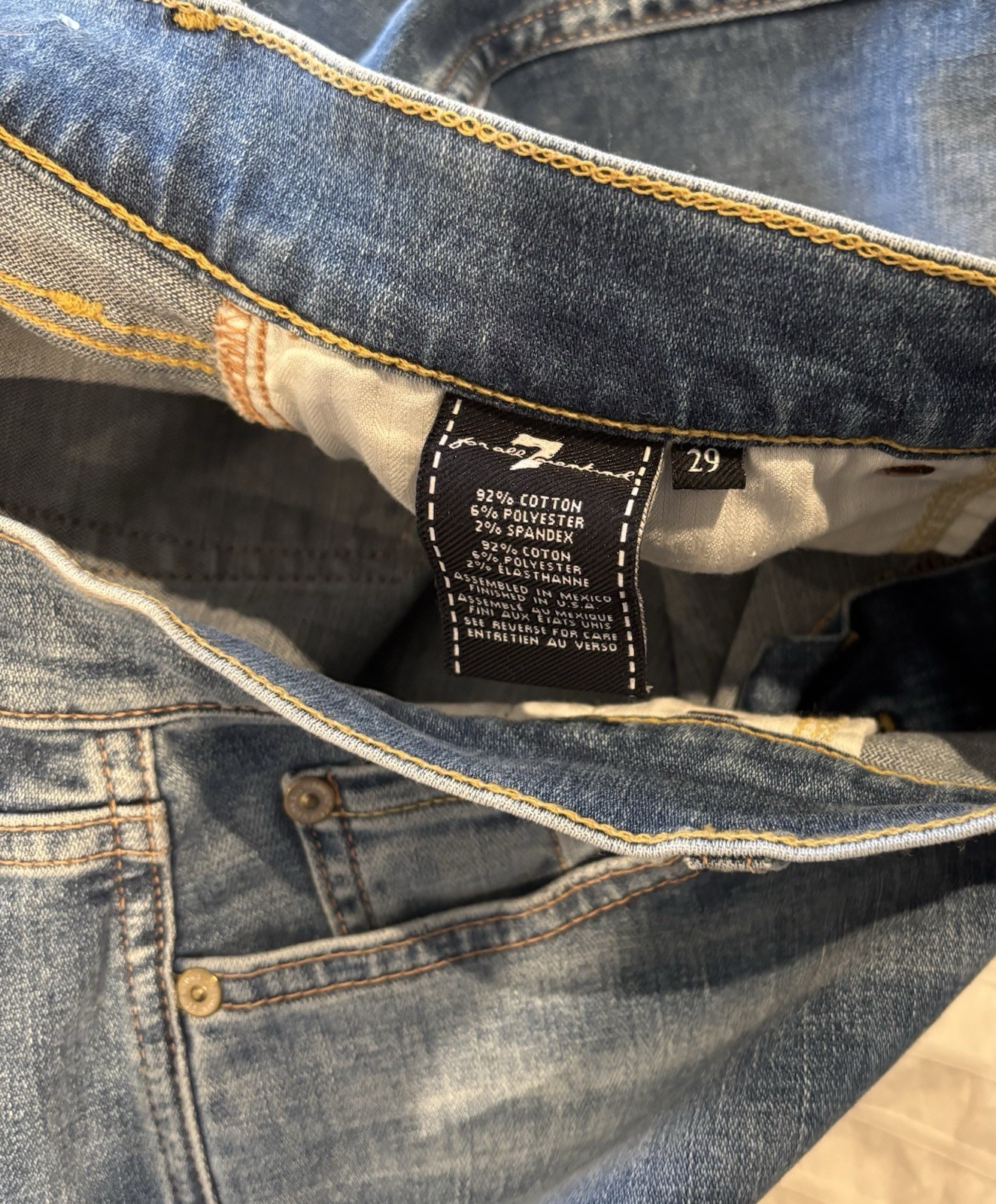 7 For All Mankind Jeans Womens Sz 29 Slit Ankle Straight Dylan Flexible Denim_2 7 For All Mankind Jeans Womens Sz 29 Slit Ankle Straight Dylan Flexible Denim