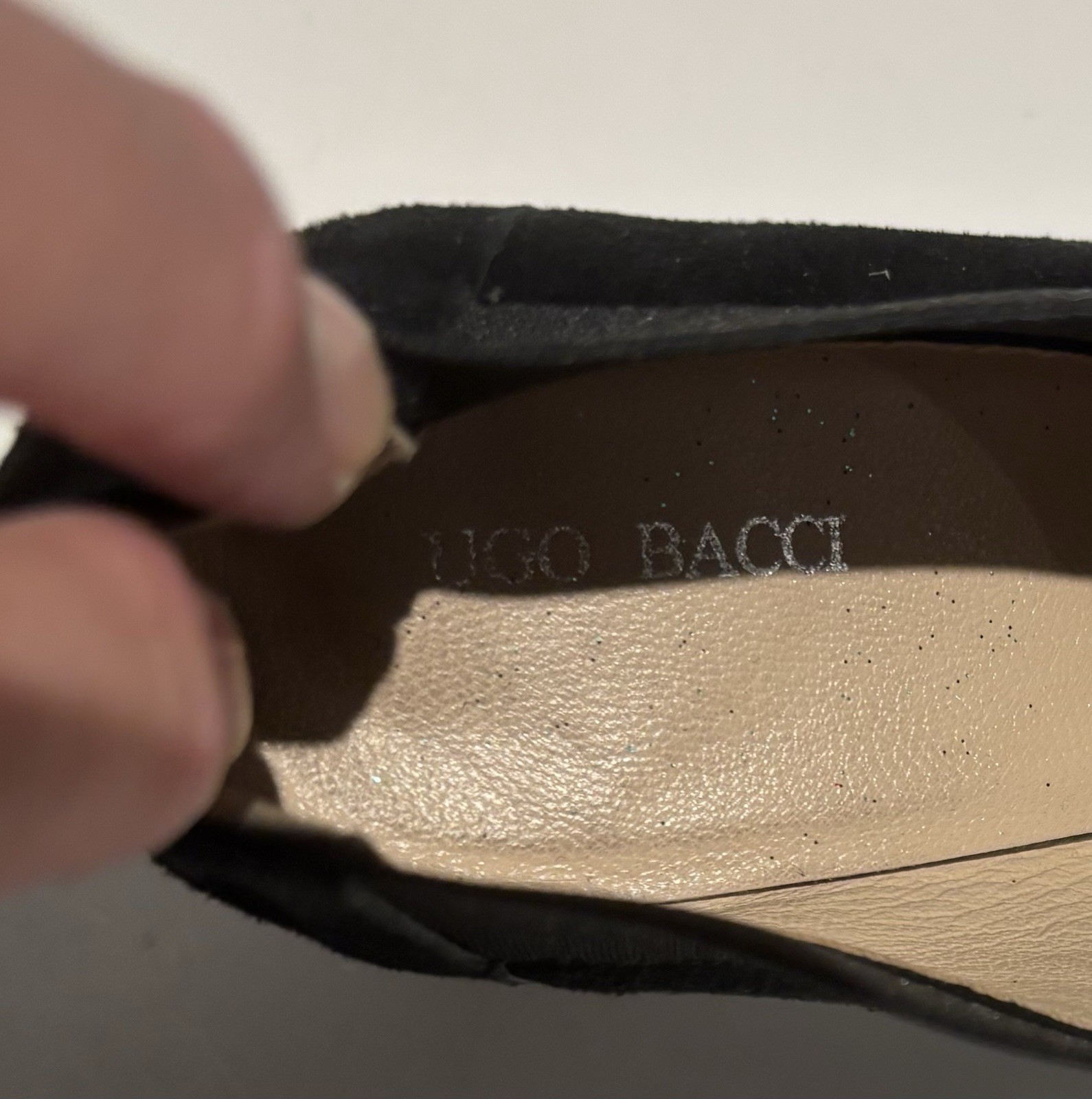 UGO BACCI Slip On 3” Heels - Black Suede Size 37 EU, 6.5 US Made In Spain_2 UGO BACCI Slip On 3” Heels - Black Suede Size 37 EU, 6.5 US Made In Spain