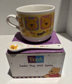 Vintage Disney Winnie the Pooh Jumbo Mug & Spoon Set Boxed Rare Retired GUC
