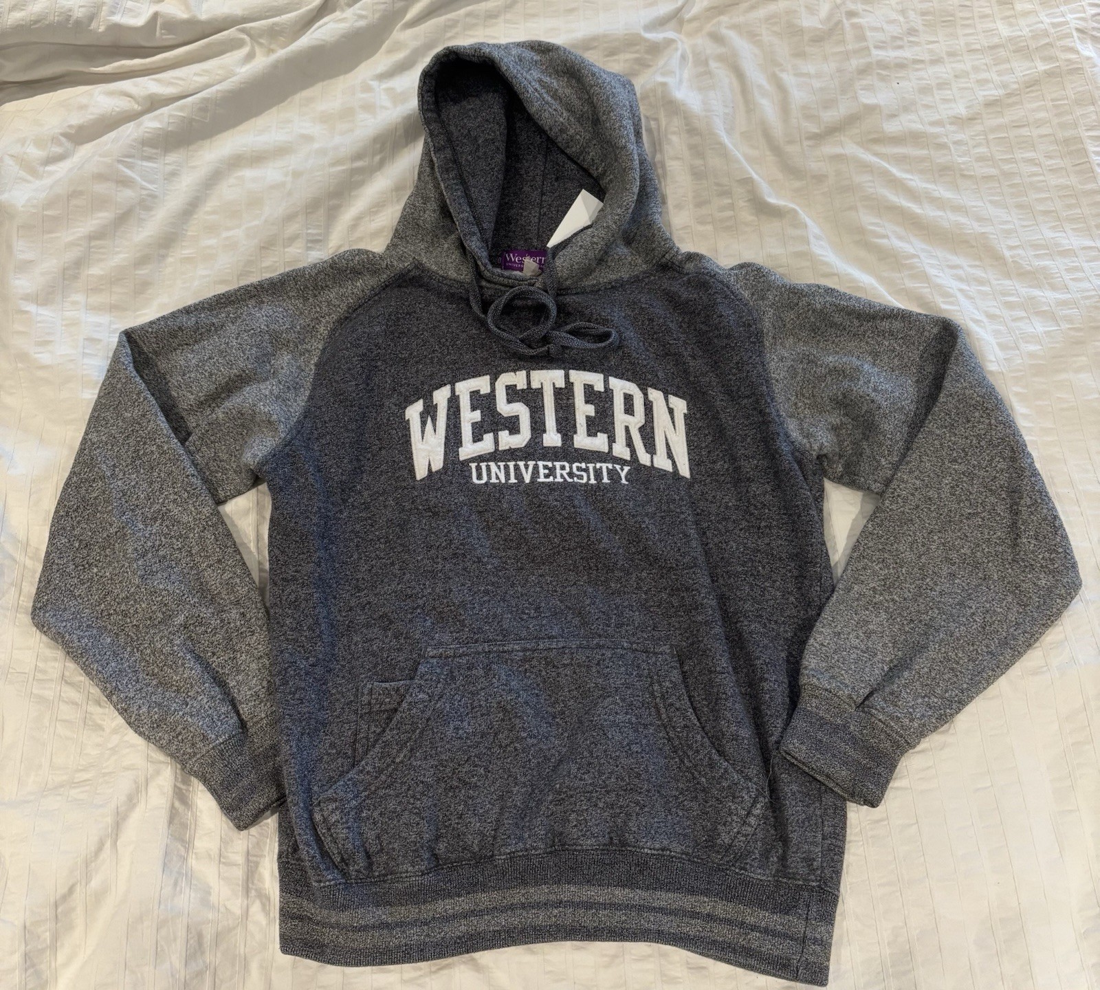 Unisex Western University Sweatshirt Hoodie Gray Women’s Size S/M - Men’s XS_1 Unisex Western University Sweatshirt Hoodie Gray Women’s Size S/M - Men’s XS