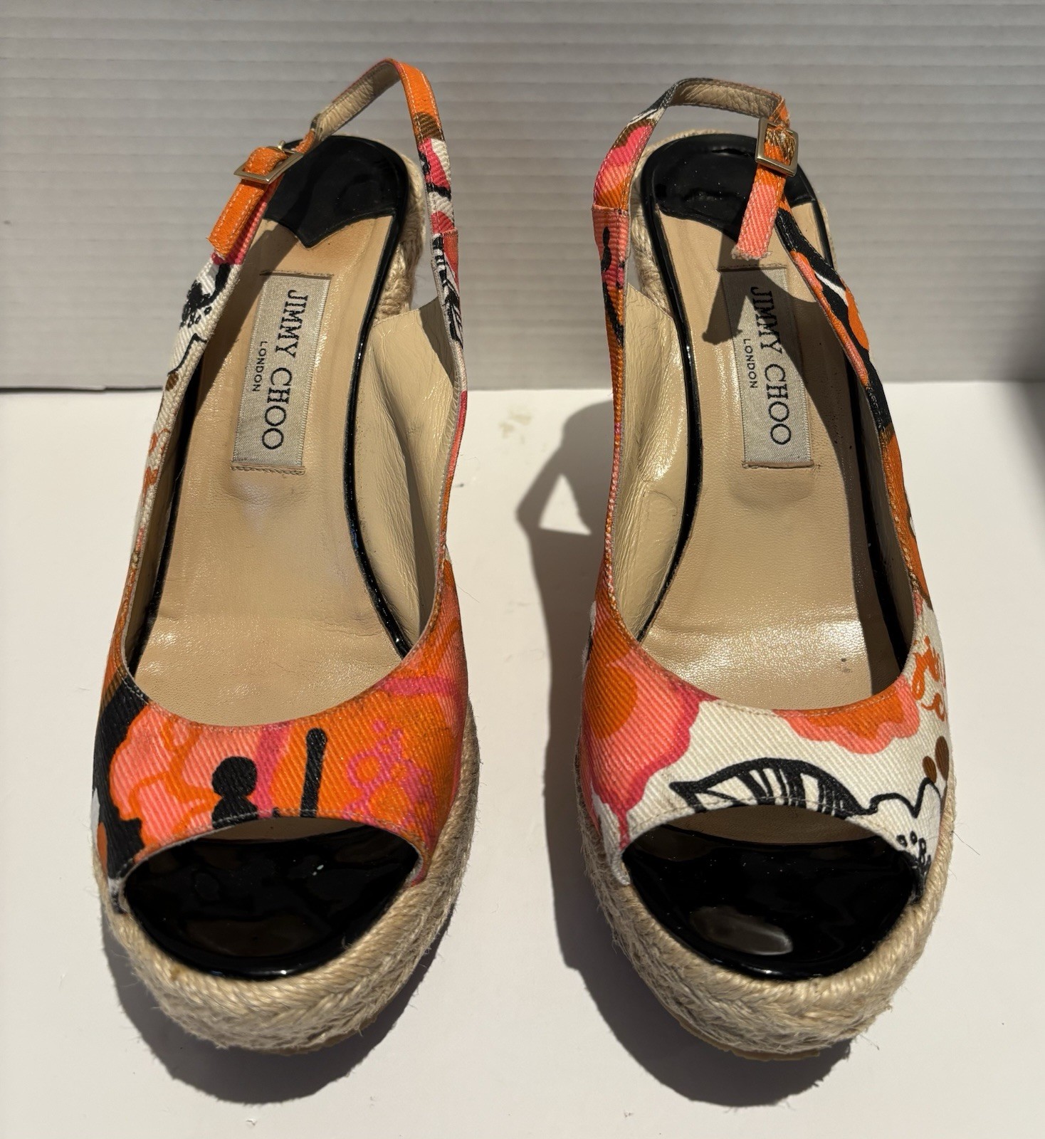 JIMMY CHOO SCARLET FLORAL CANVAS ESPADRILLE WEDGES Italy 9/9.5 US 39.5 EU_0 JIMMY CHOO SCARLET FLORAL CANVAS ESPADRILLE WEDGES Italy 9/9.5 US 39.5 EU