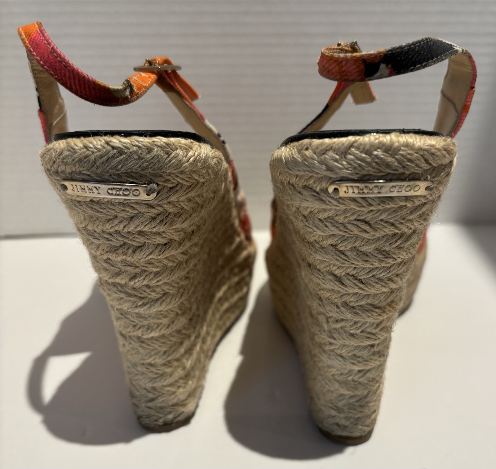 JIMMY CHOO SCARLET FLORAL CANVAS ESPADRILLE WEDGES Italy 9/9.5 US 39.5 EU_2 JIMMY CHOO SCARLET FLORAL CANVAS ESPADRILLE WEDGES Italy 9/9.5 US 39.5 EU