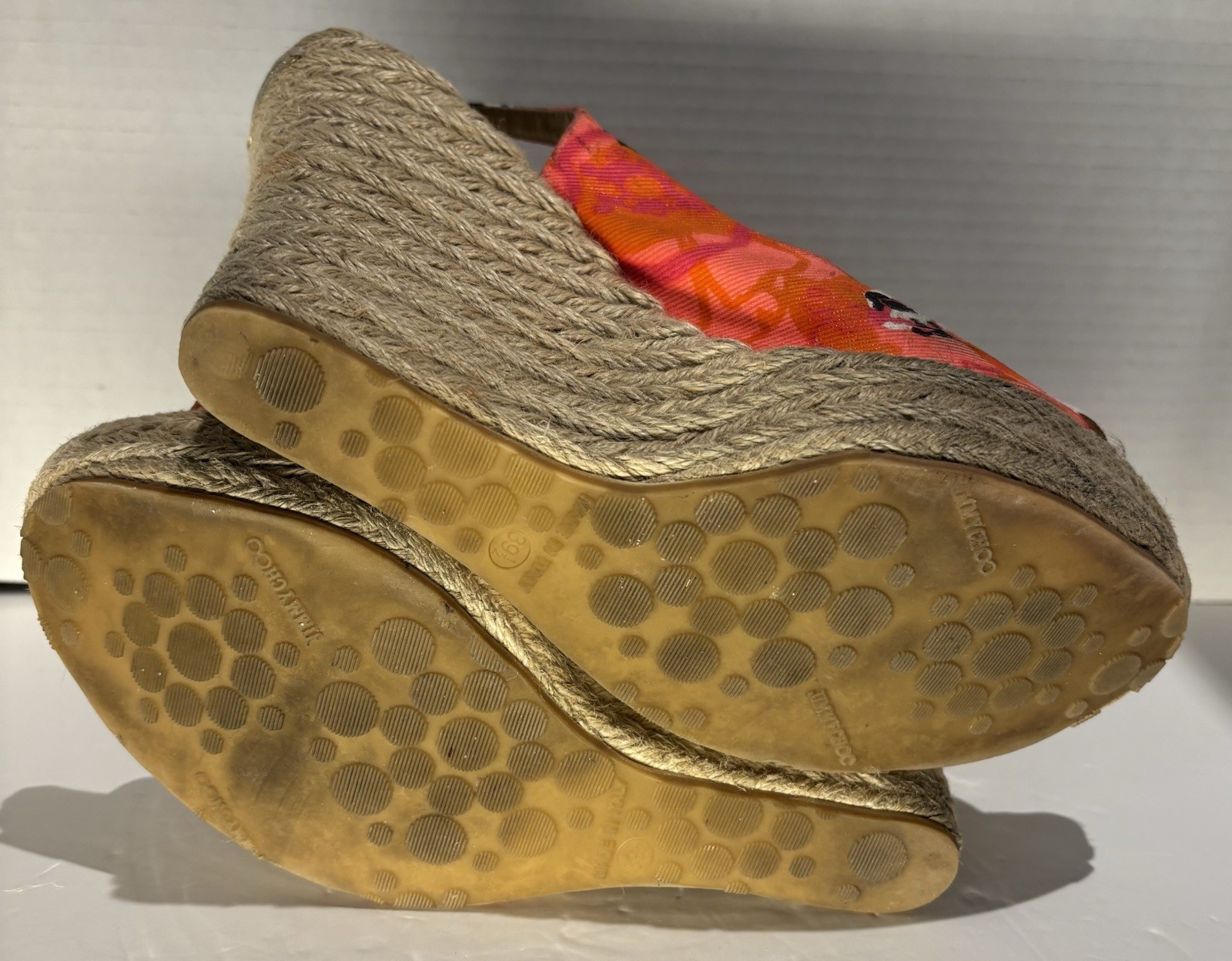 JIMMY CHOO SCARLET FLORAL CANVAS ESPADRILLE WEDGES Italy 9/9.5 US 39.5 EU_6 JIMMY CHOO SCARLET FLORAL CANVAS ESPADRILLE WEDGES Italy 9/9.5 US 39.5 EU