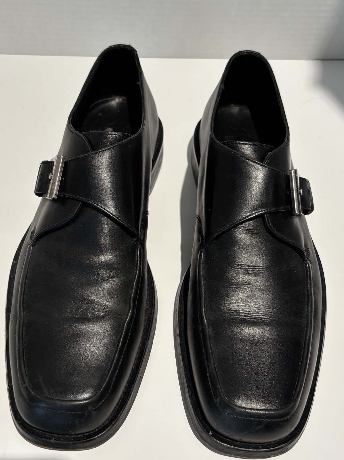 Men's Hugo Boss Black Leather Buckle Shoes Men’s Size 8 Made In Italy_1 Men's Hugo Boss Black Leather Buckle Shoes Men’s Size 8 Made In Italy