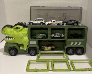 Dinosaur Armoured Carrier Sound & Lights w/ 7 Die Cast Cars Inc. Working