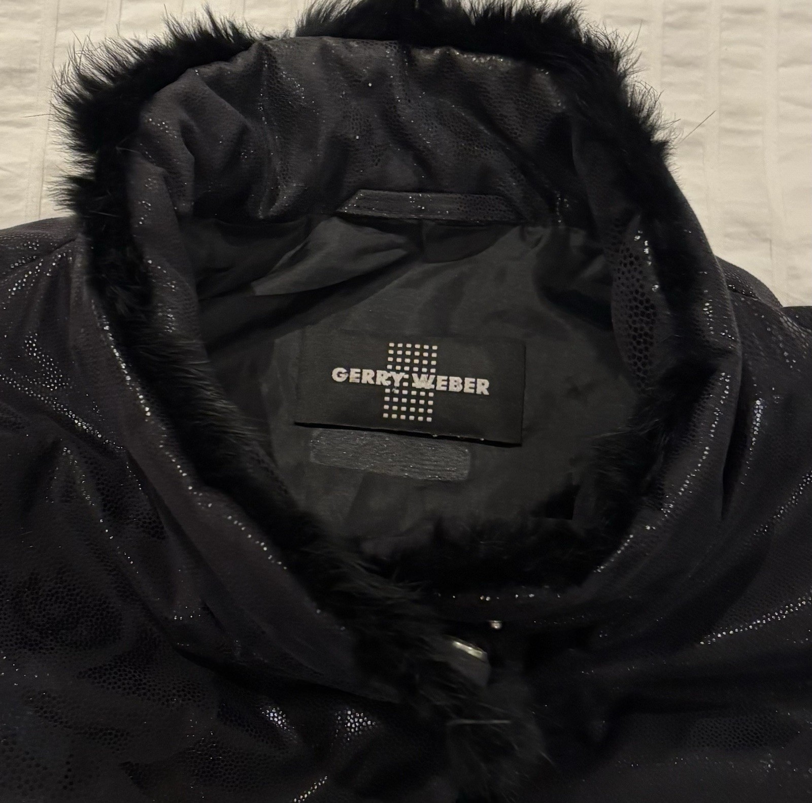 Gerry Weber Shimmering Floral Print Black Coat Women’s Jacket Size 12 US_2 Gerry Weber Shimmering Floral Print Black Coat Women’s Jacket Size 12 US