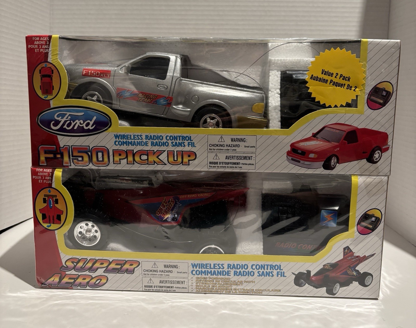 Vintage 1999 TC Toys RC 2-Pack Ford F-150 & Super Aero - NEW NOS - HTF_0 Vintage 1999 TC Toys RC 2-Pack Ford F-150 & Super Aero - NEW NOS - HTF