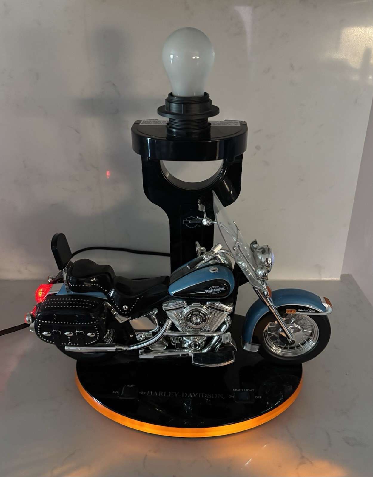 Harley Davidson Heritage Softail Motorcycle Lamp w Lights & Sounds Working_8 Harley Davidson Heritage Softail Motorcycle Lamp w Lights & Sounds Working