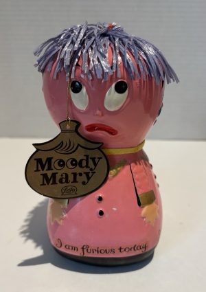 Lego Moody Mary Vintage 1970's Pink Chalkware Bank with Retail Hang-Tag Japan