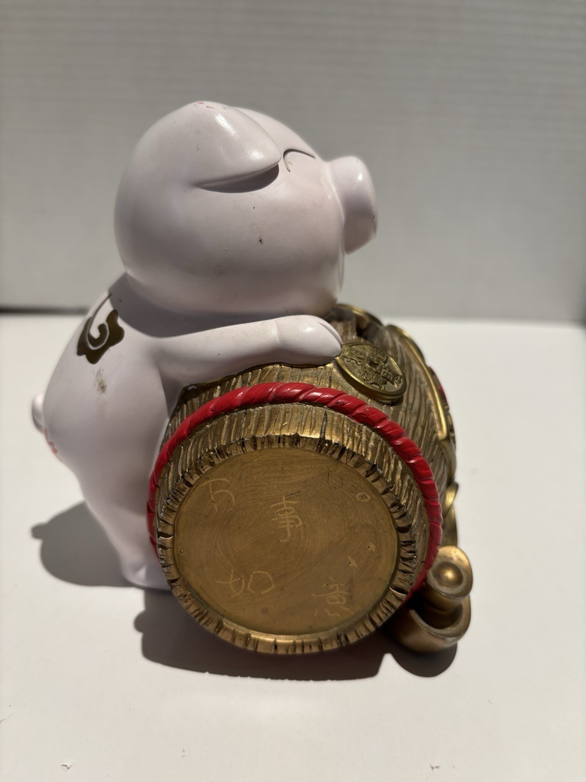 Vintage 1980’s Chinese Feng Shui Pig Piggy Bank Wealth Barrel Resin Coin Box_1 Vintage 1980’s Chinese Feng Shui Pig Piggy Bank Wealth Barrel Resin Coin Box