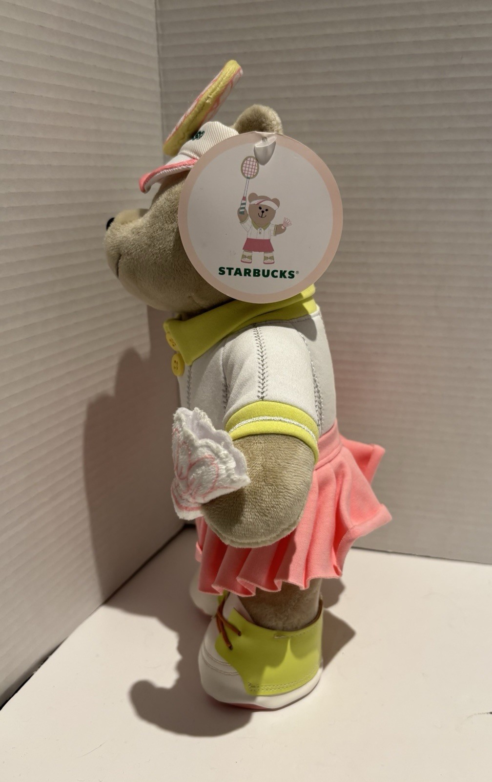 Starbucks 2024 Summer Pink Playing Badminton Plush Bear New w/ Tags_1 Starbucks 2024 Summer Pink Playing Badminton Plush Bear New w/ Tags