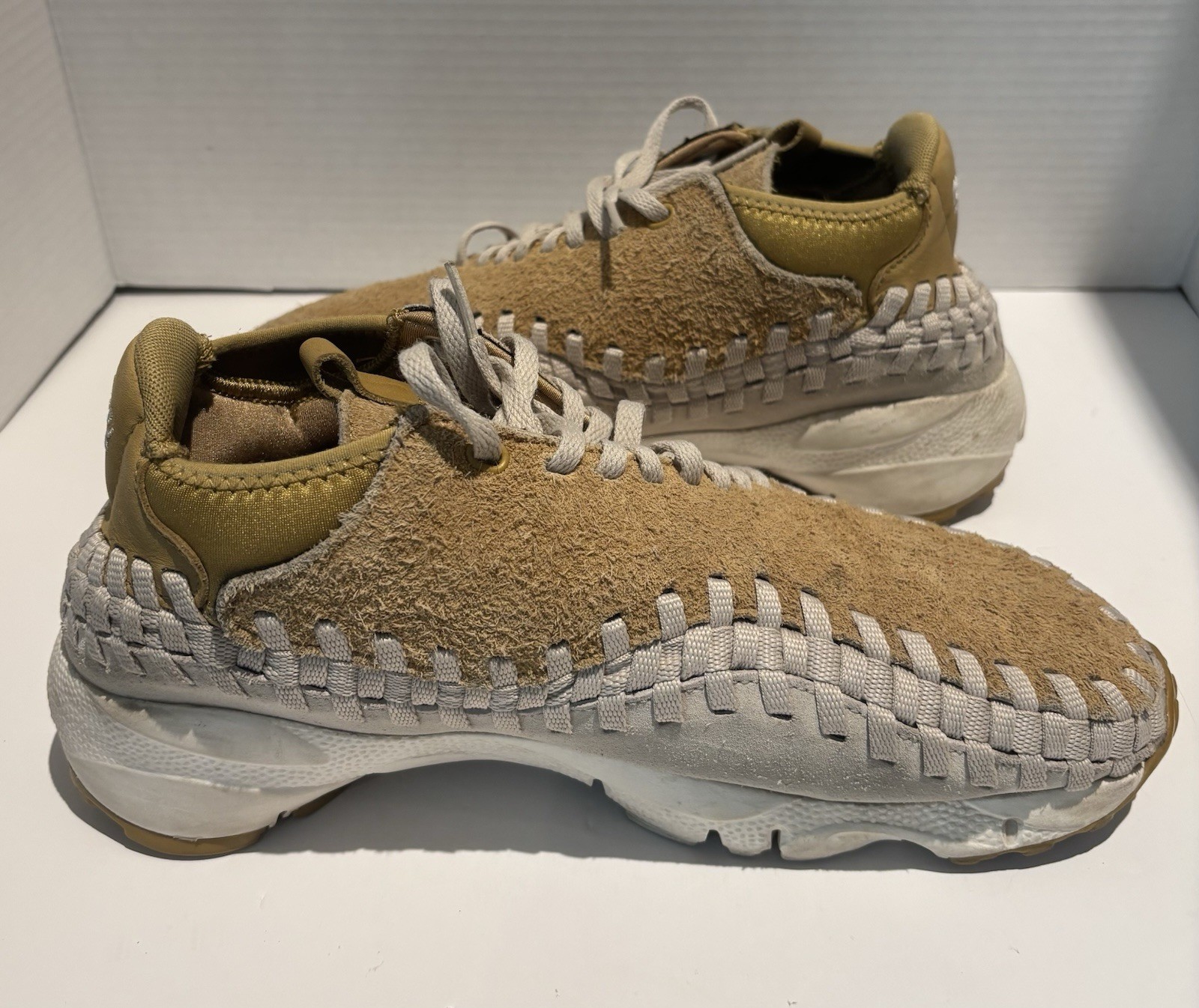 Nike Air Footscape Woven Chukka QS Hairy Suede Flat Gold 913929-700 Men's Sz 9.5_3 Nike Air Footscape Woven Chukka QS Hairy Suede Flat Gold 913929-700 Men's Sz 9.5