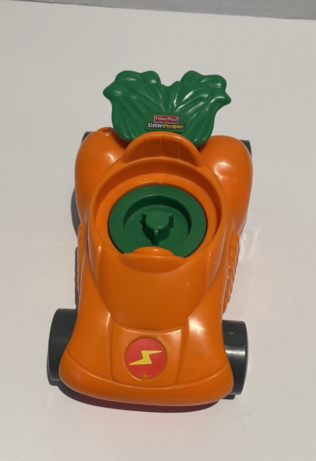 Fisher Price Little People Animalville CARROT RACE CAR 2009 Rare Sound Working_2 Fisher Price Little People Animalville CARROT RACE CAR 2009 Rare Sound Working