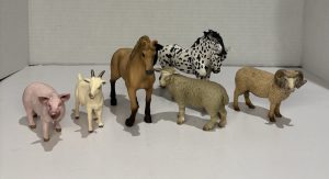 Schleich Farm Animals Lot of 6 Horse Pig Sheep Goat Ram Knabstrupper Retired