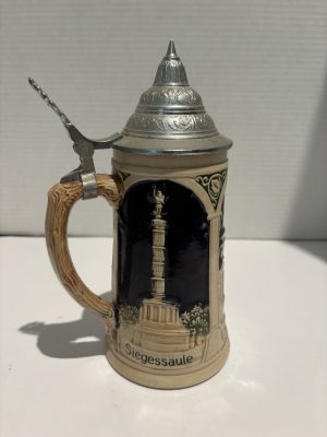 Vintage GERZ West Germany Beer Stein Berlin Panoramic 4815 Pewter Lid Mug