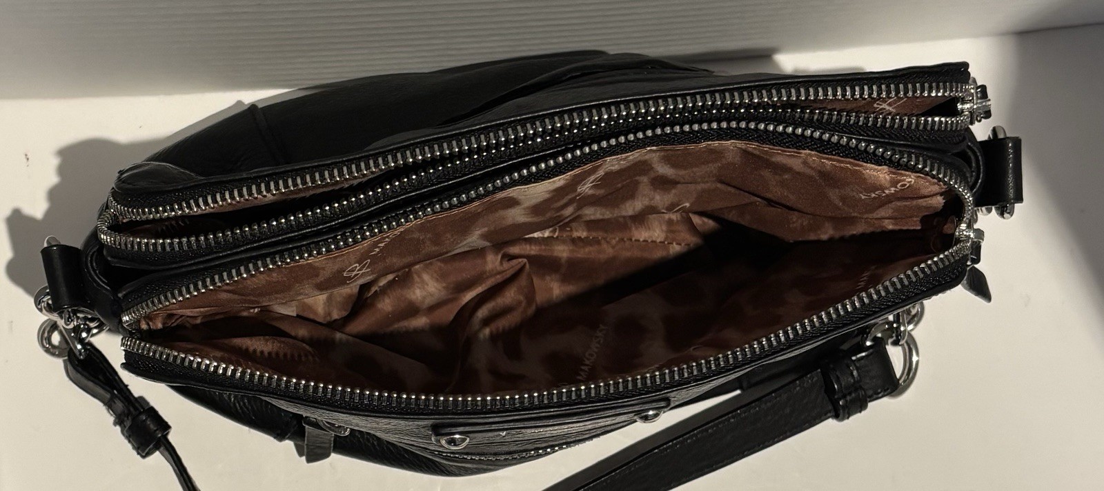 B. Makowsky Black 100% Genuine SOFT Leather Bag Purse VGUC 11”x6”_2 B. Makowsky Black 100% Genuine SOFT Leather Bag Purse VGUC 11”x6”