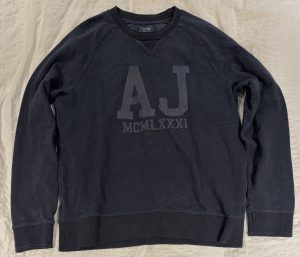 ARMANI JEANS Men’s Crew Neck Charcoal Grey Pullover Jumper Sweater Size M