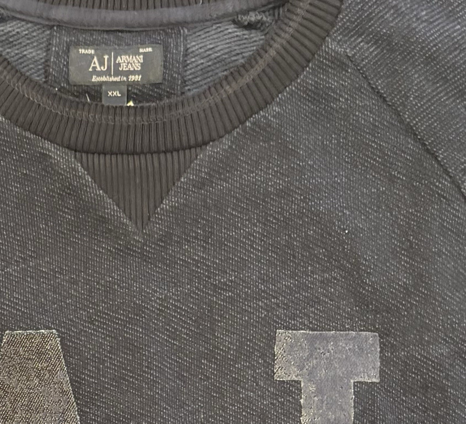 ARMANI JEANS Men’s Crew Neck Charcoal Grey Pullover Jumper Sweater Size M_1 ARMANI JEANS Men’s Crew Neck Charcoal Grey Pullover Jumper Sweater Size M