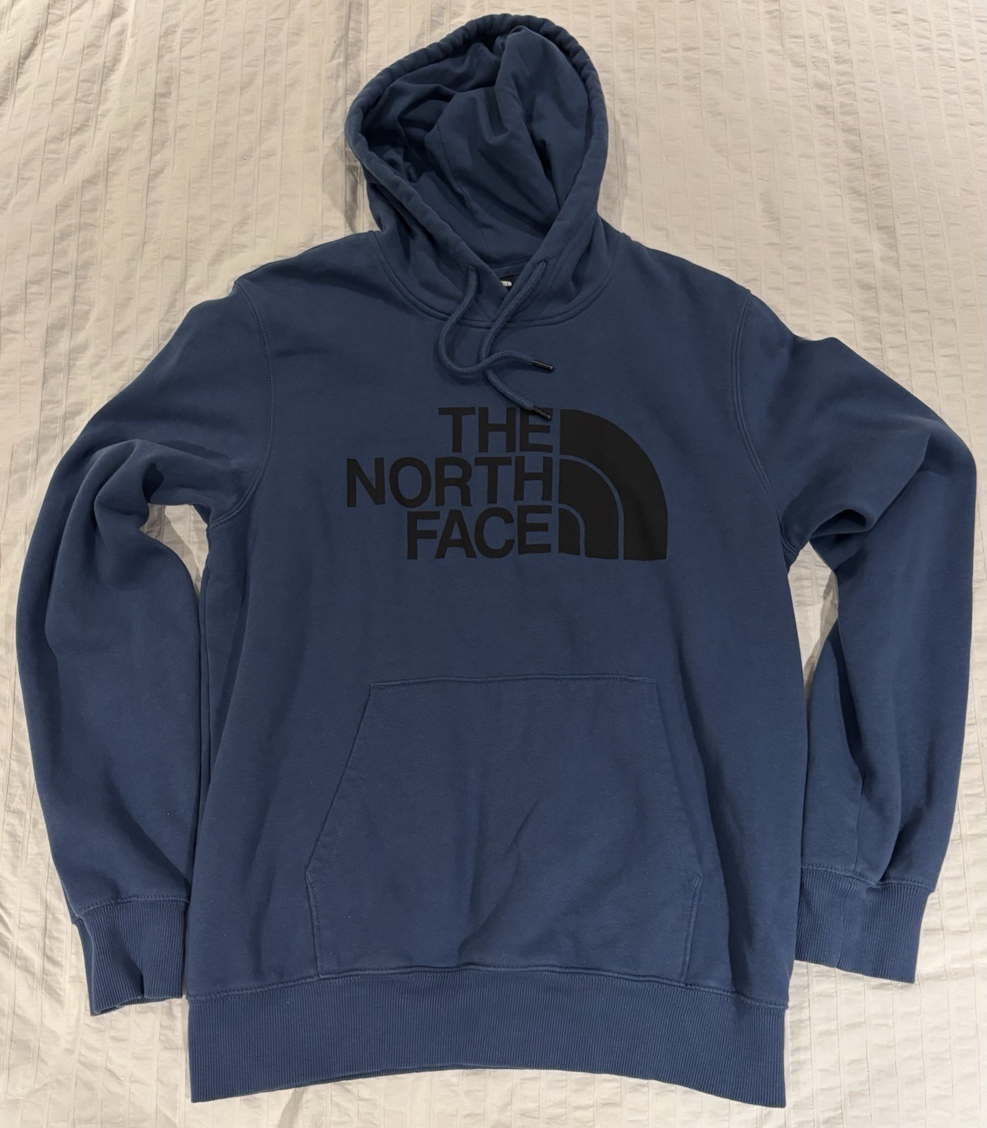 The North Face Men's Size Medium - Blue Drawstring Pullover Hoodie Sweatshirt_0 The North Face Men's Size Medium - Blue Drawstring Pullover Hoodie Sweatshirt