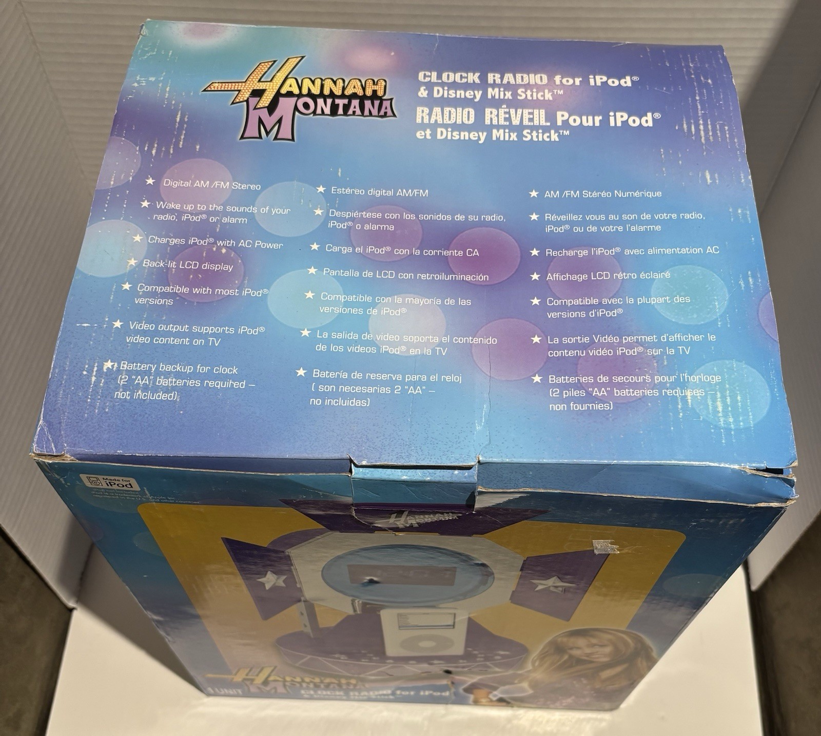 Vintage 2007 Hannah Montana Clock Radio With iPod Dock Disney NEW Open Box_1 Vintage 2007 Hannah Montana Clock Radio With iPod Dock Disney NEW Open Box