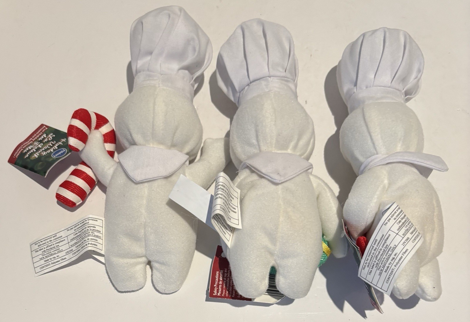 Rare Vintage 2001 Set Of 3 Christmas Pillsbury Doughboy 7" Beanie Plush w/ Tags_2 Rare Vintage 2001 Set Of 3 Christmas Pillsbury Doughboy 7" Beanie Plush w/ Tags