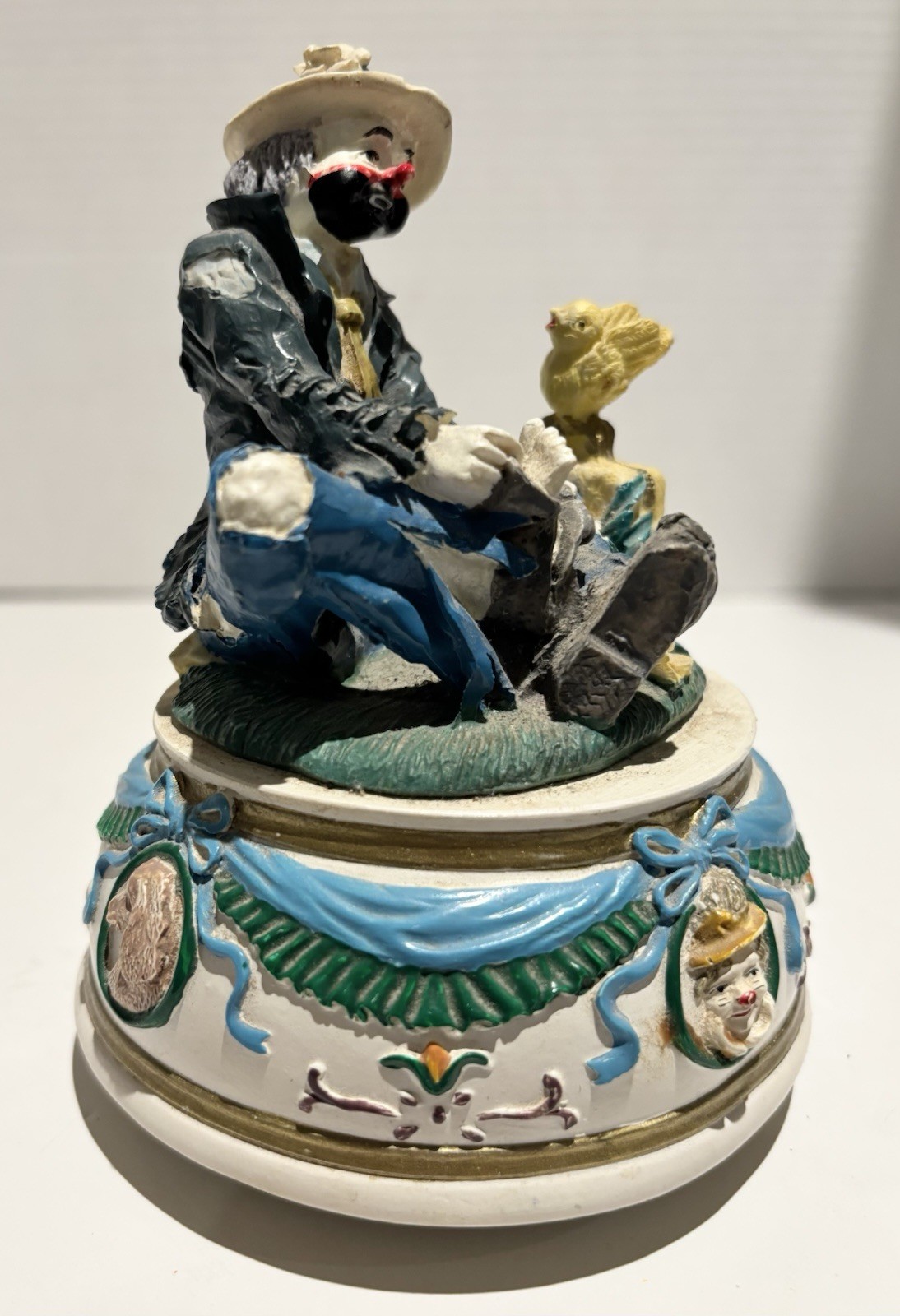 Vintage 90’s Hobo Clown Spinning Musical Figurine Plays Song Those Were The Days_1 Vintage 90’s Hobo Clown Spinning Musical Figurine Plays Song Those Were The Days