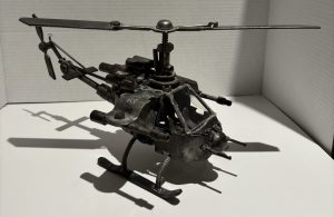 Apache Attack HELICOPTER Hand Made From AIRCRAFTS, CAR & MOTORCYCLE PARTS 13”