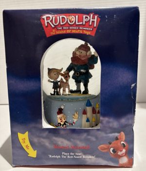 Vintage 2000’s Rudolph Reindeer Island Of Misfit Toys MUSICAL SNOW GLOBE Enesco
