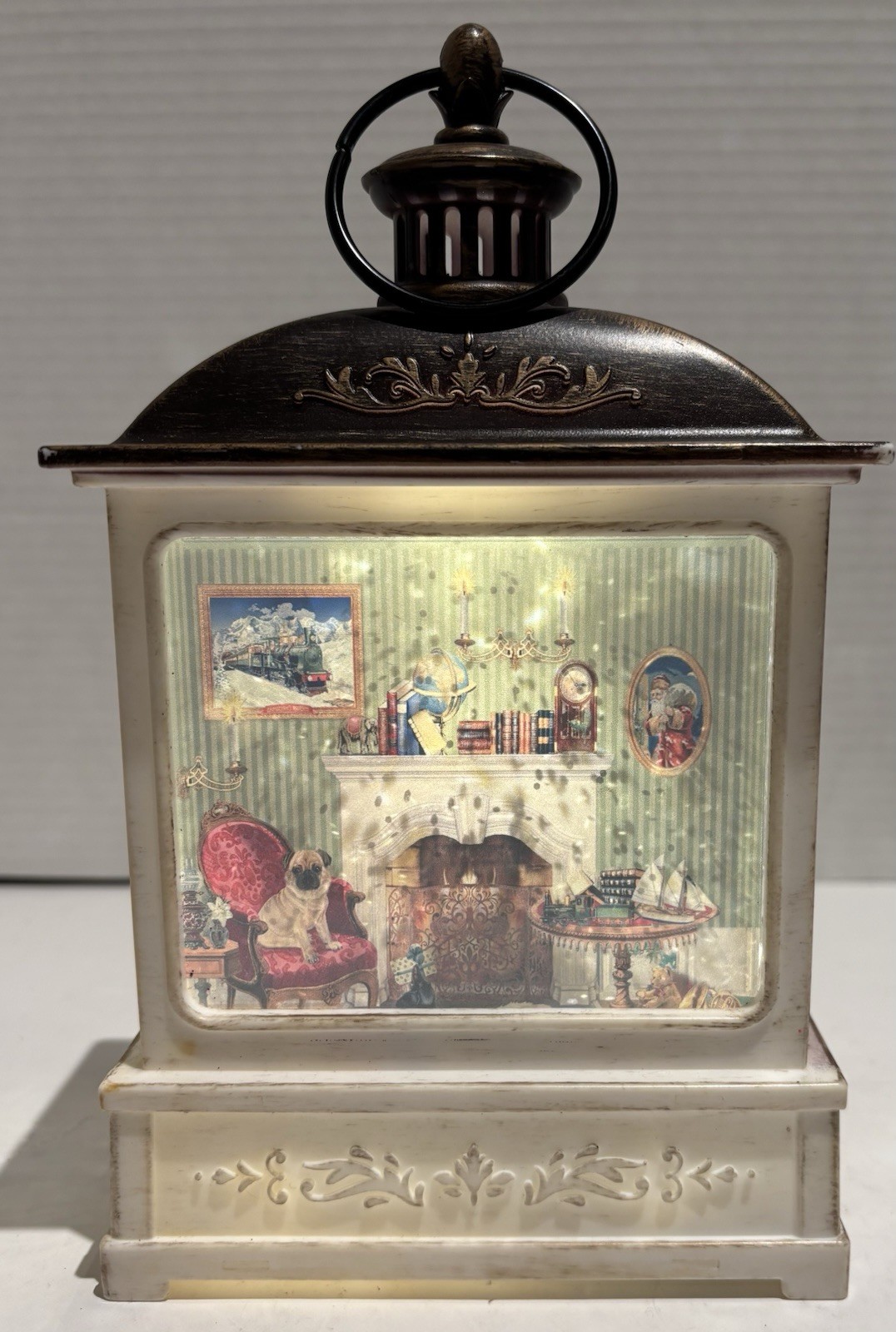 Santa & Friends Lighted Water Lantern Snow Christmas Holiday Diorama_3 Santa & Friends Lighted Water Lantern Snow Christmas Holiday Diorama