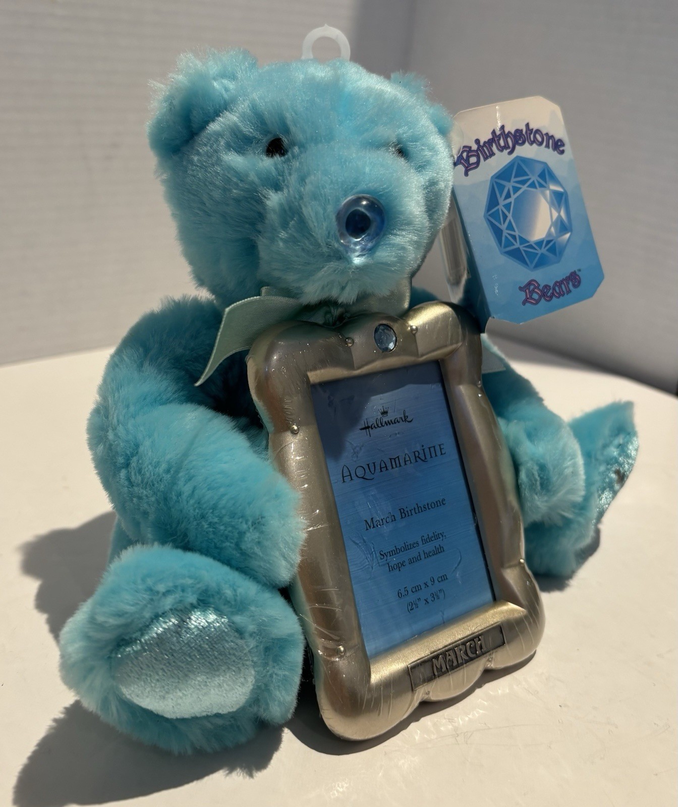 New Hallmark Plush March Aquamarine Birthstone Bear w/ Picture Photo Frame_2 New Hallmark Plush March Aquamarine Birthstone Bear w/ Picture Photo Frame