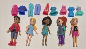 Lot Of 5 POLLY POCKET - Nicholas Boy Shani Lila Dolls - Outfit & Accessories