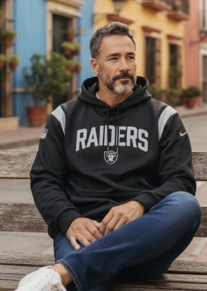 Men's Nike Black Las Vegas Raiders Sideline Therma-Fit Hoodie Size XL VGUC