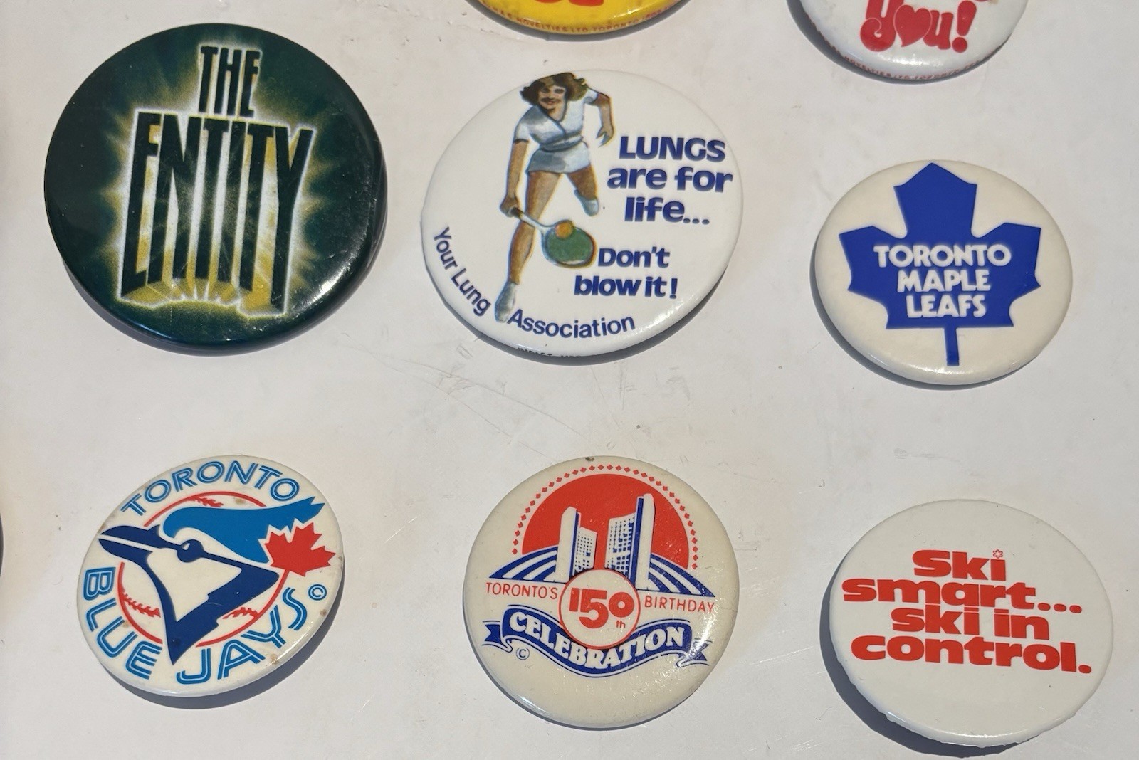 Vintage 1980’s Retro Pinback Buttons Lot Of 12 - Sports Movies Pop Culture_2 Vintage 1980’s Retro Pinback Buttons Lot Of 12 - Sports Movies Pop Culture