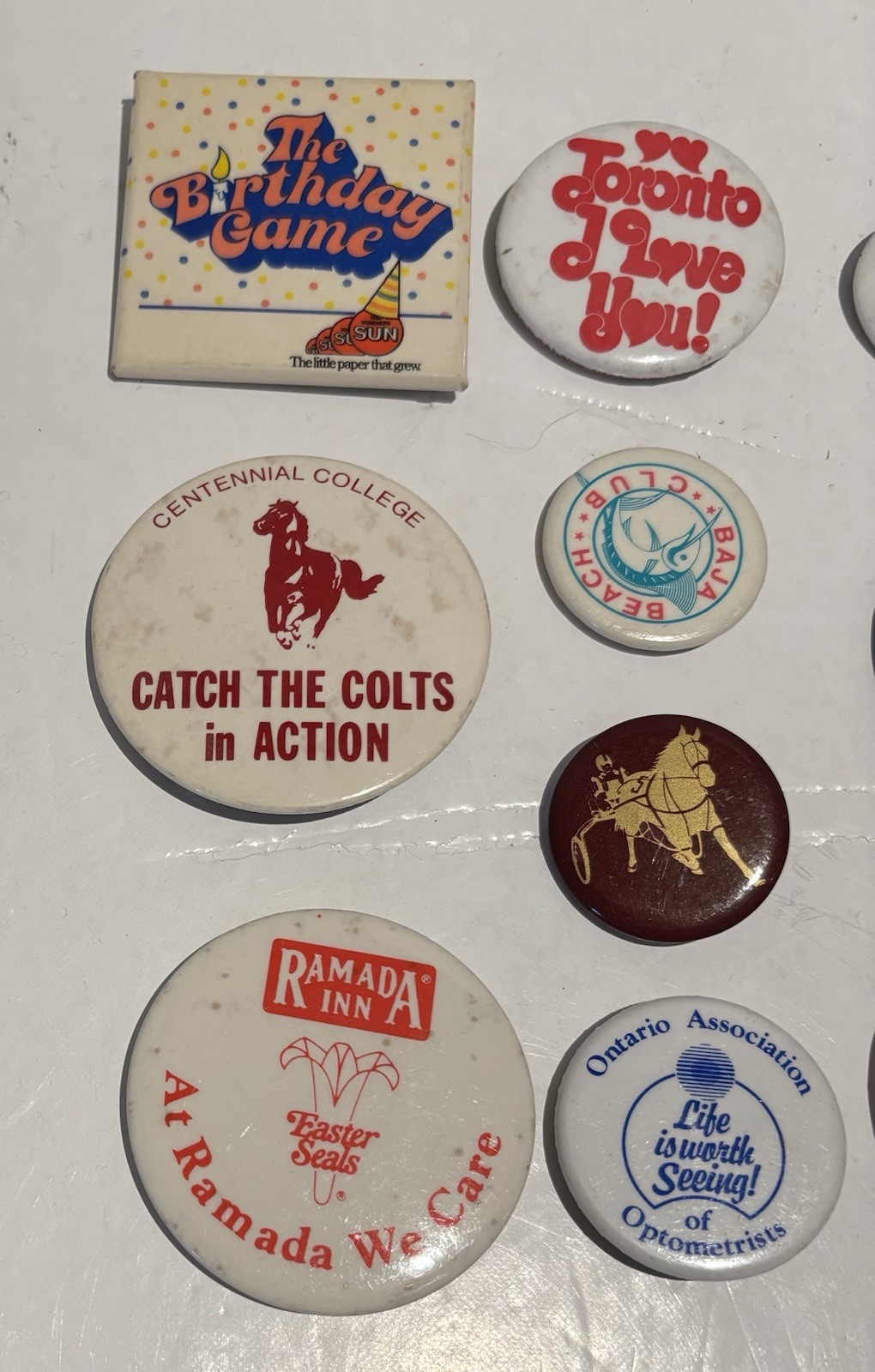Vintage 1980’s Retro Pinback Buttons Lot Of 12 - Toronto Sun Movies Pop Culture_1 Vintage 1980’s Retro Pinback Buttons Lot Of 12 - Toronto Sun Movies Pop Culture