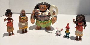 MOANA Collection Lot of 6 Grandma Tala, Hei Hei Rooster, Pua Pig & Maui Demigod